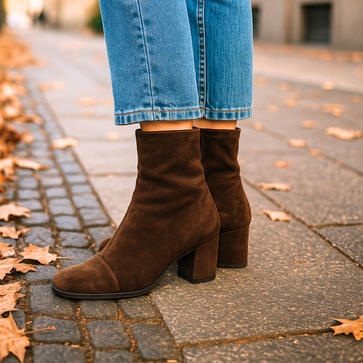 Victoria Winter Boots Brown - Heeled Ankle Boots | Limited Stock