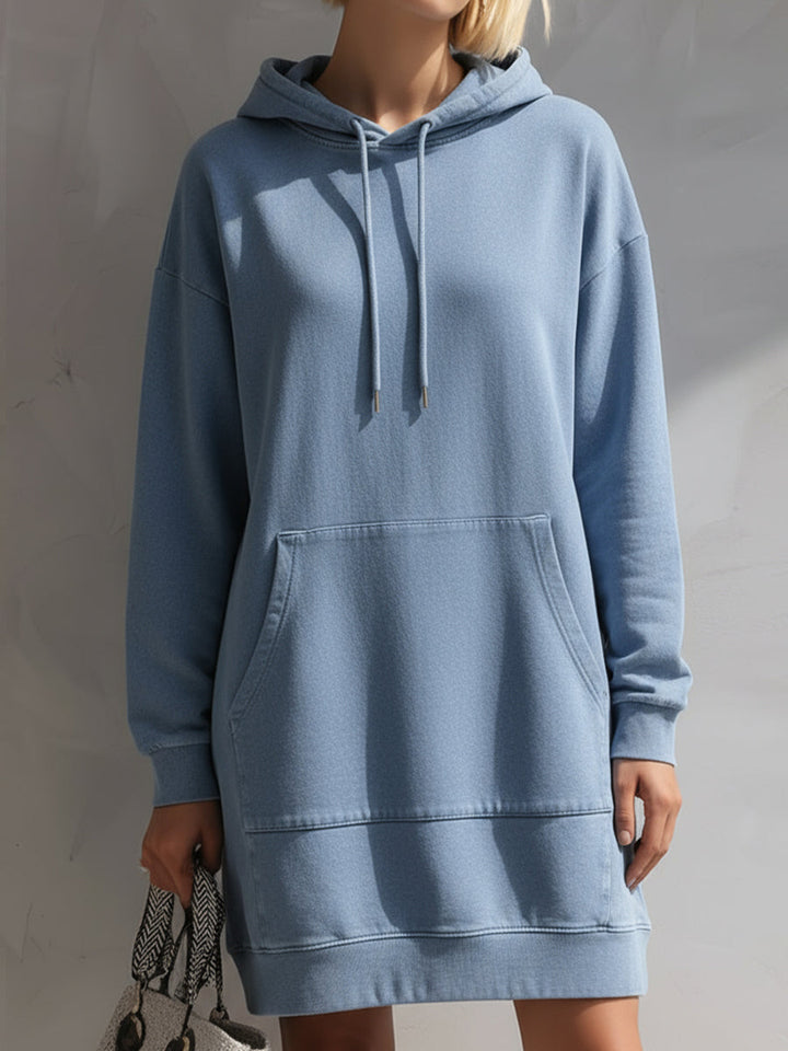 Sky Blue Oversized Hoodie Mini Dress