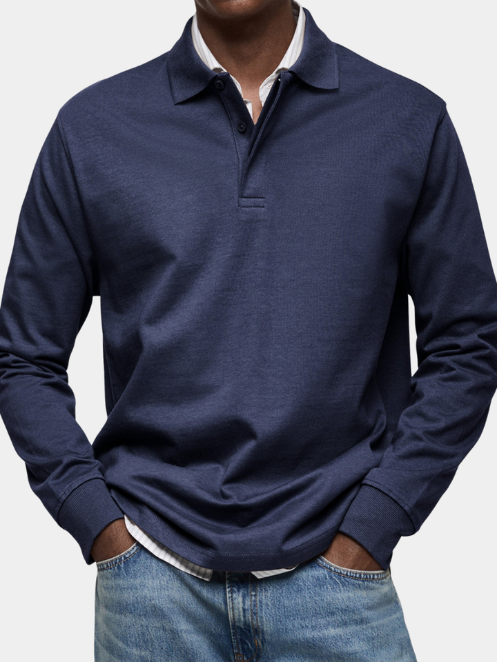Olivier - Men's Luxury Long Sleeve Polo Shirt