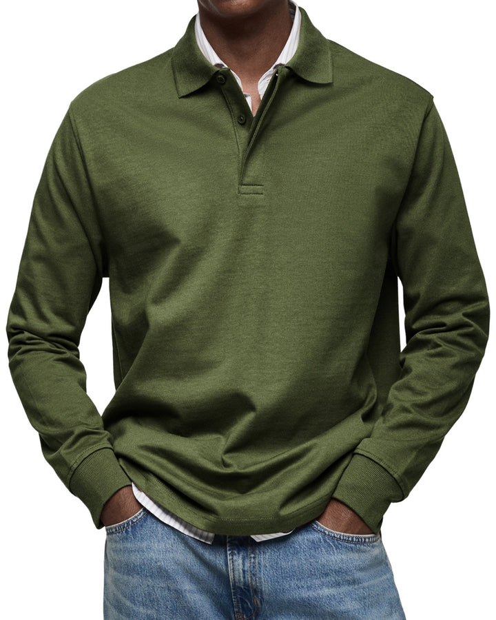 Olivier - Men's Luxury Long Sleeve Polo Shirt