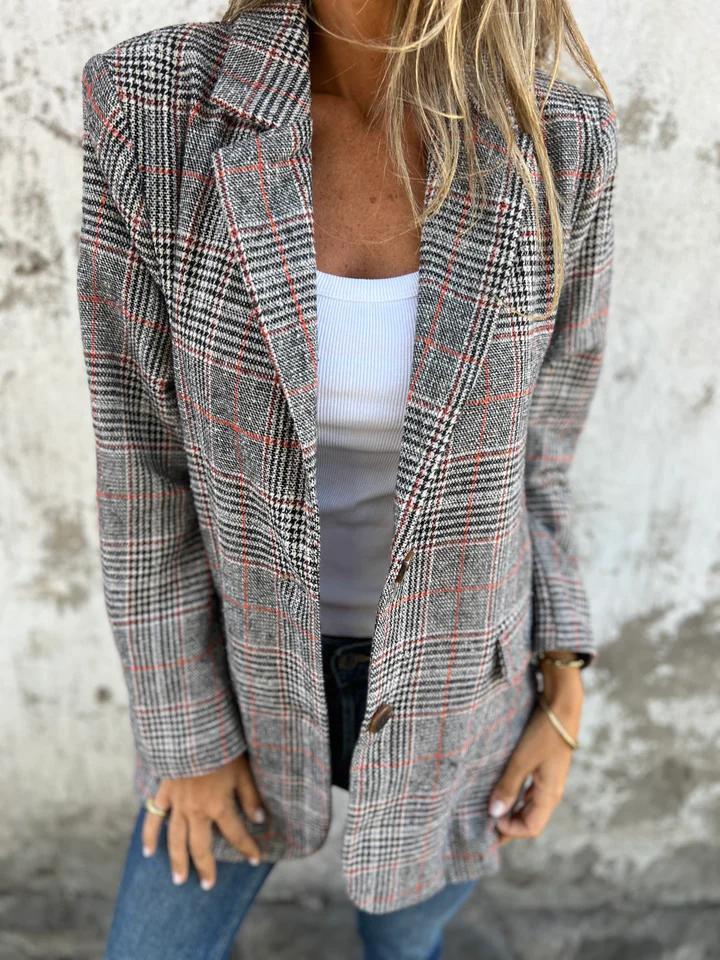 Nina - Classic Plaid Blazer