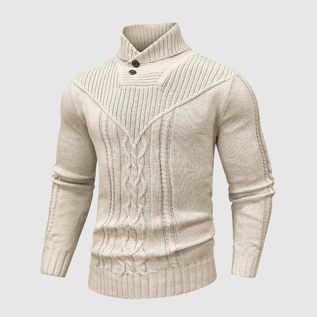Paul | Veneti Tailored Pullover with Stand-Up Collar