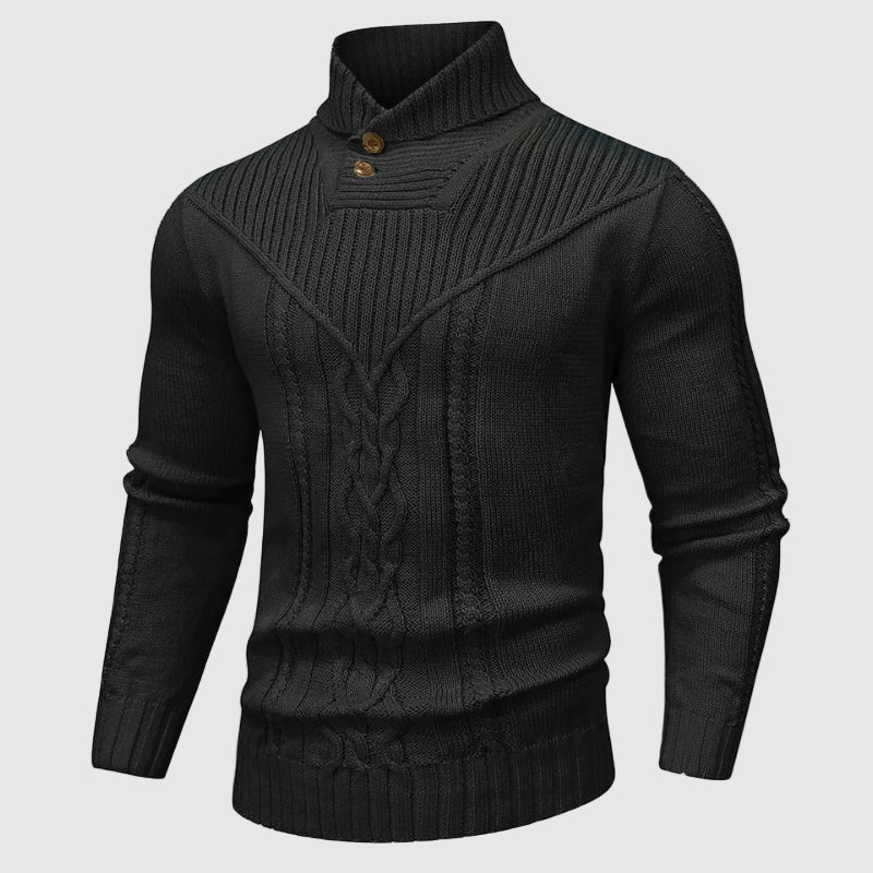 Paul | Veneti Tailored Pullover with Stand-Up Collar