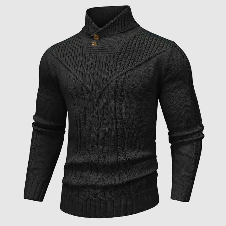 Paul | Veneti Tailored Pullover with Stand-Up Collar