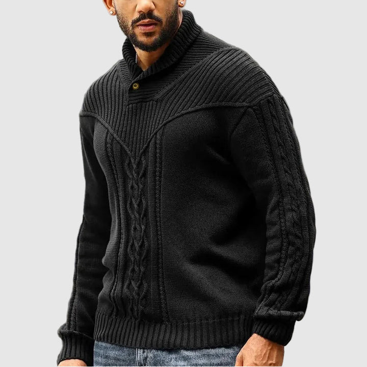 Paul | Veneti Tailored Pullover with Stand-Up Collar