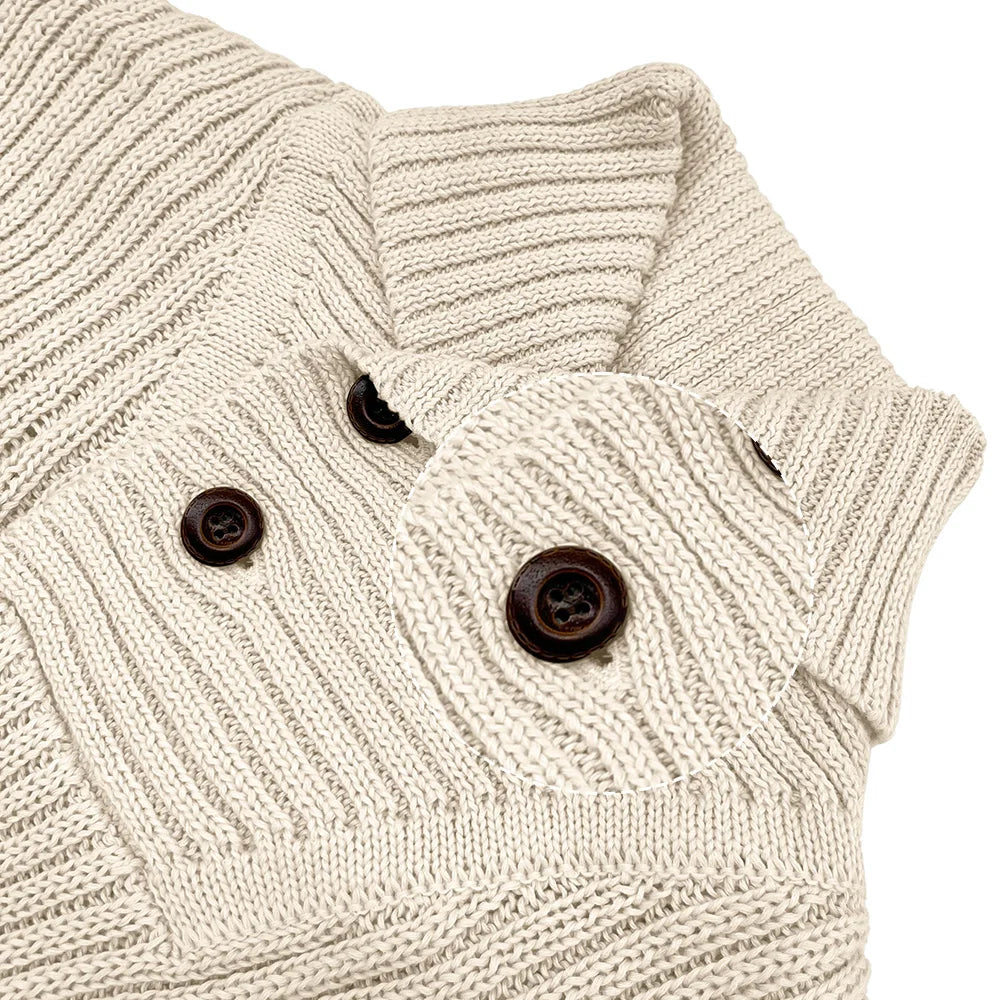 Paul | Veneti Tailored Pullover with Stand-Up Collar