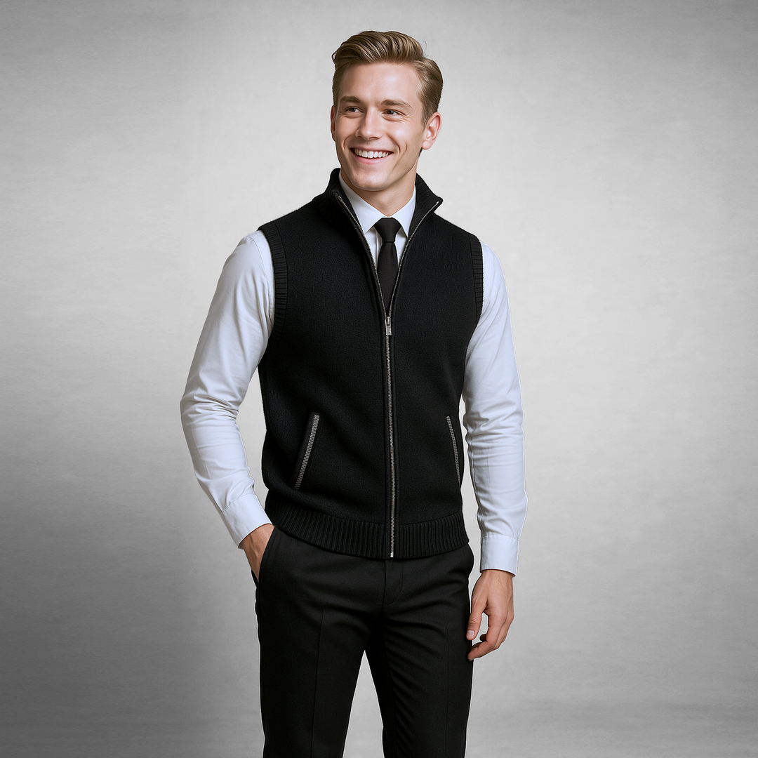 Gabriel - Full Zip Wool Blend Vest