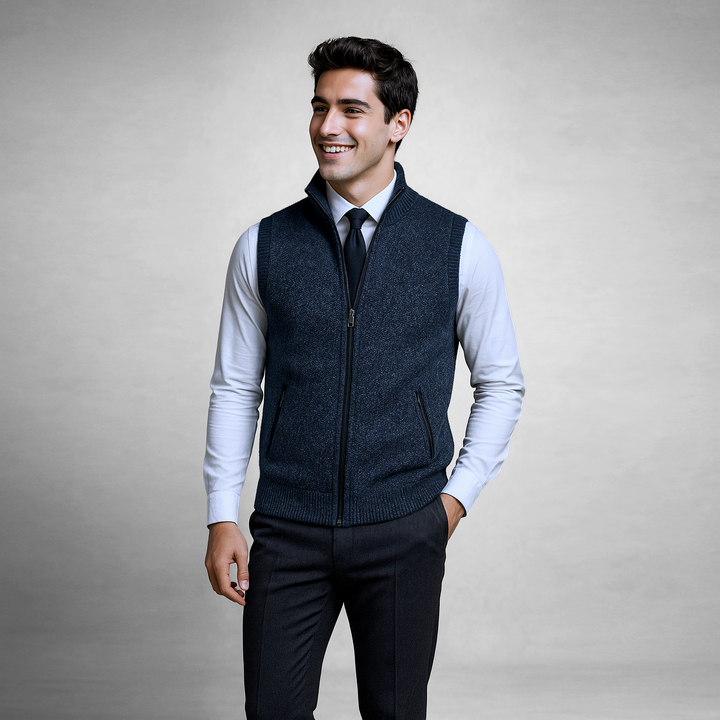Gabriel - Full Zip Wool Blend Vest