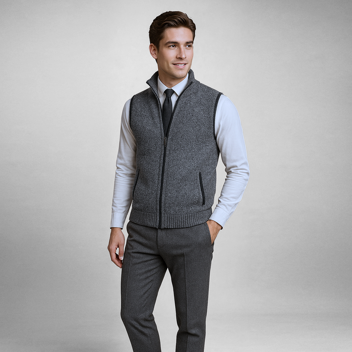 Gabriel - Full Zip Wool Blend Vest