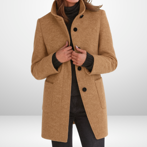 Sophie Sleek Wool Blend Tailored Coat