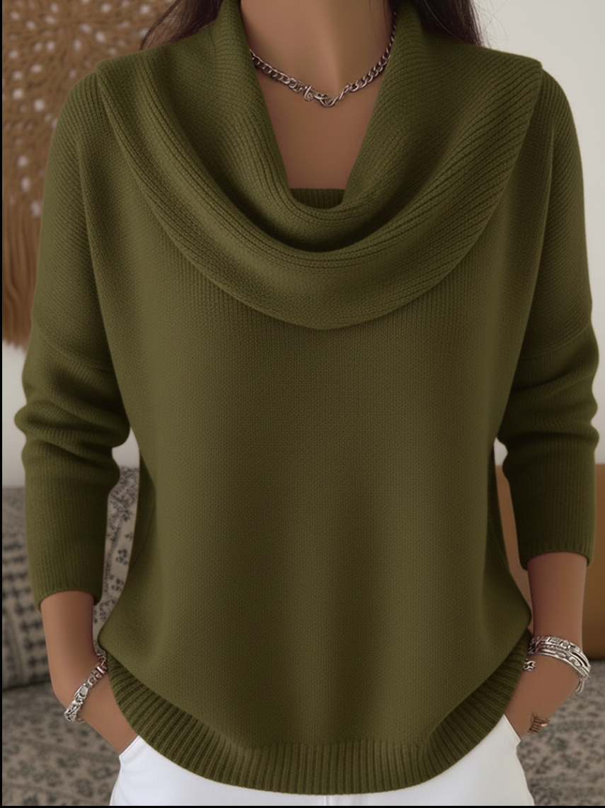 Stylish Cowl Collar Sweater