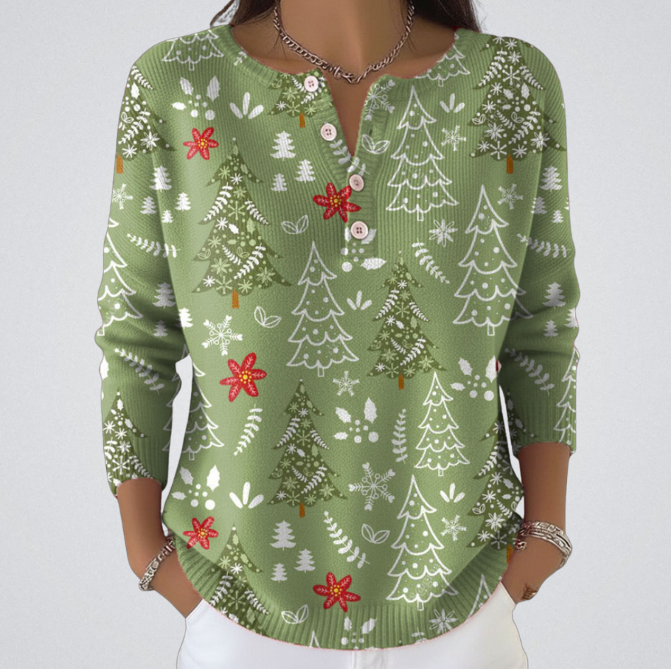 Christmas Sweater With Buttons
