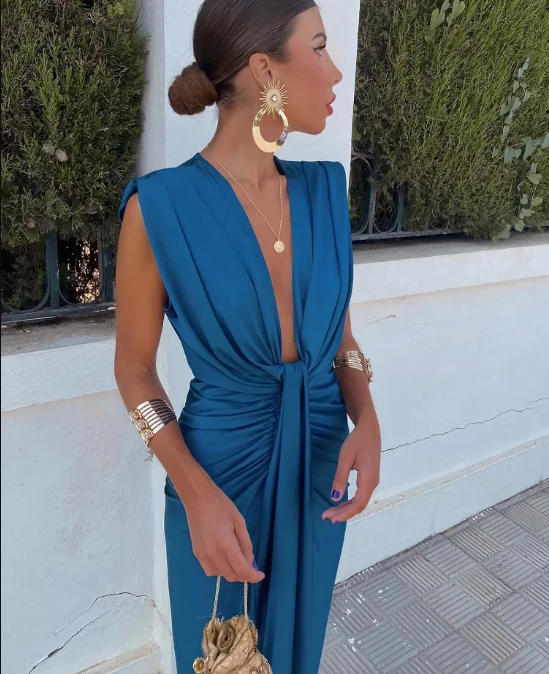 Elaine™ | Elegant V-Neck Dress