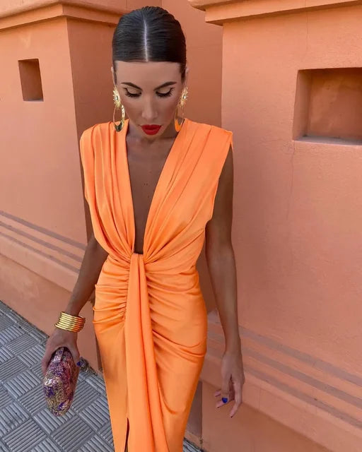 Elaine™ | Elegant V-Neck Dress