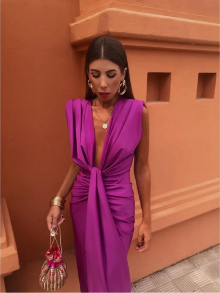 Elaine™ | Elegant V-Neck Dress