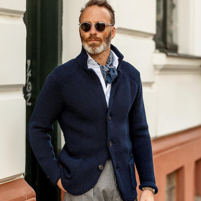 Arnaud - Men's Retro Military Style Cardigan
