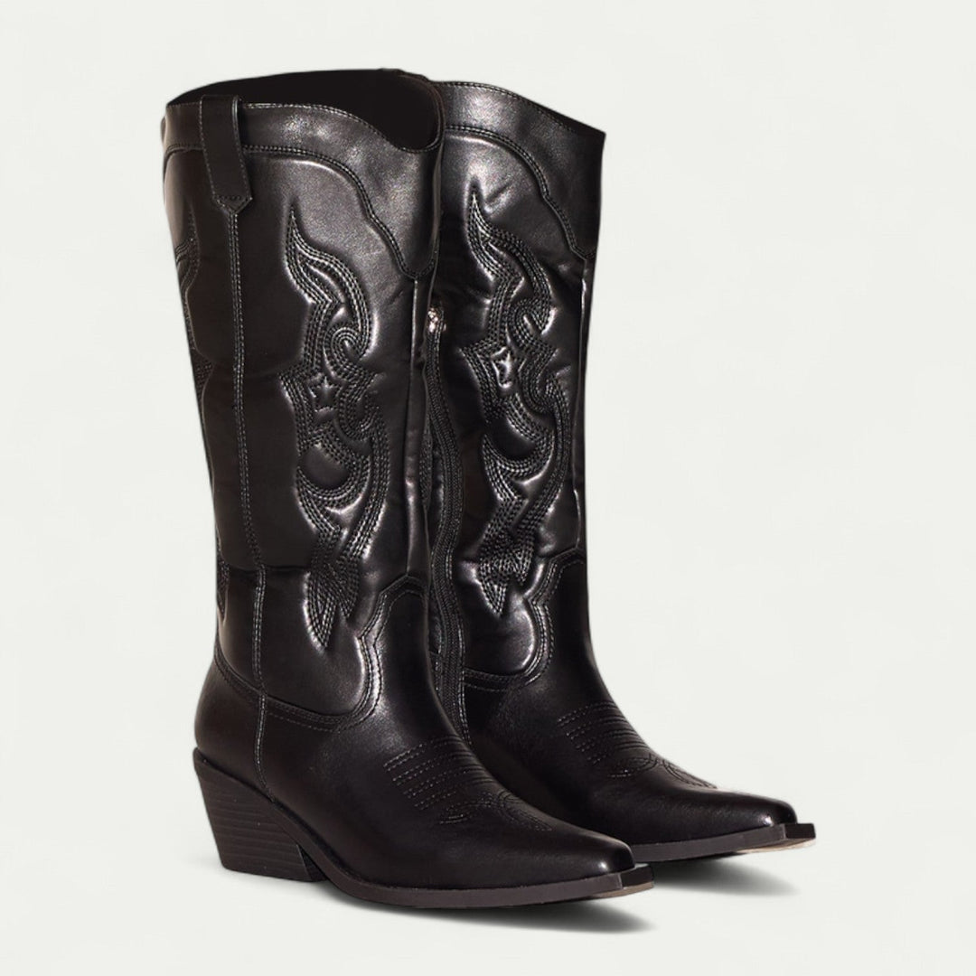 Western Calf High Pointed Toe Boots for Women