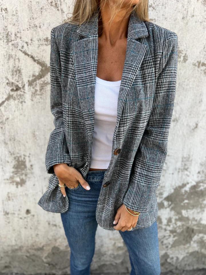 Nina - Classic Plaid Blazer
