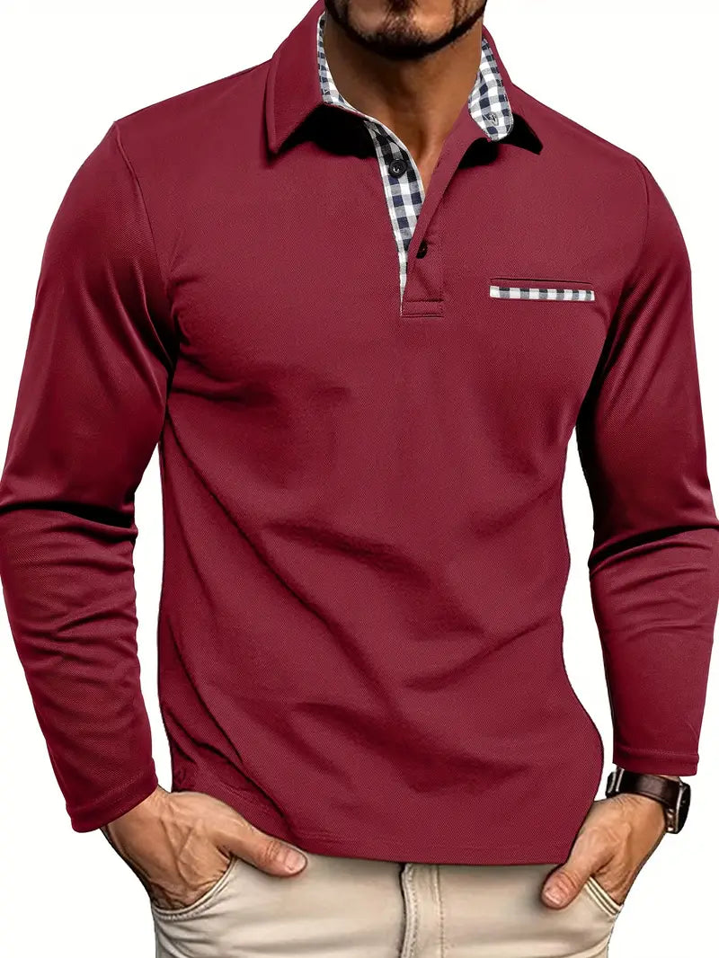 Alexander - Elegant Long Sleeve Polo Shirt for Men