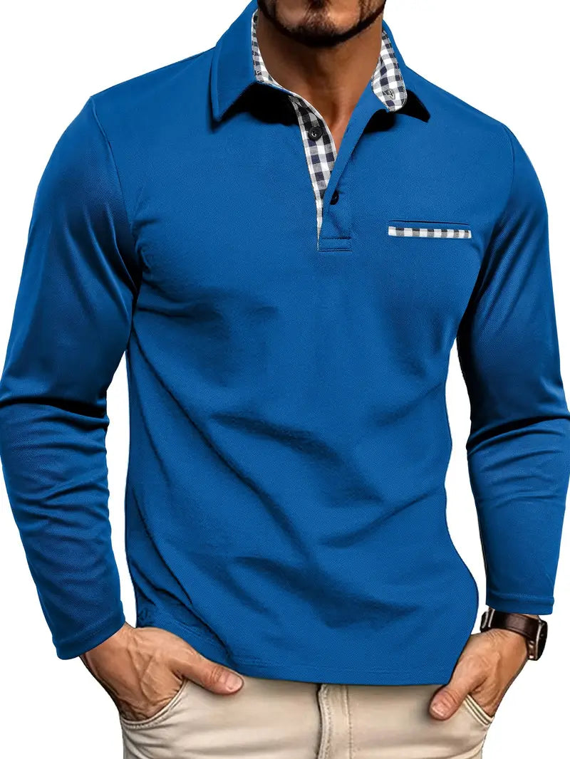 Alexander - Elegant Long Sleeve Polo Shirt for Men