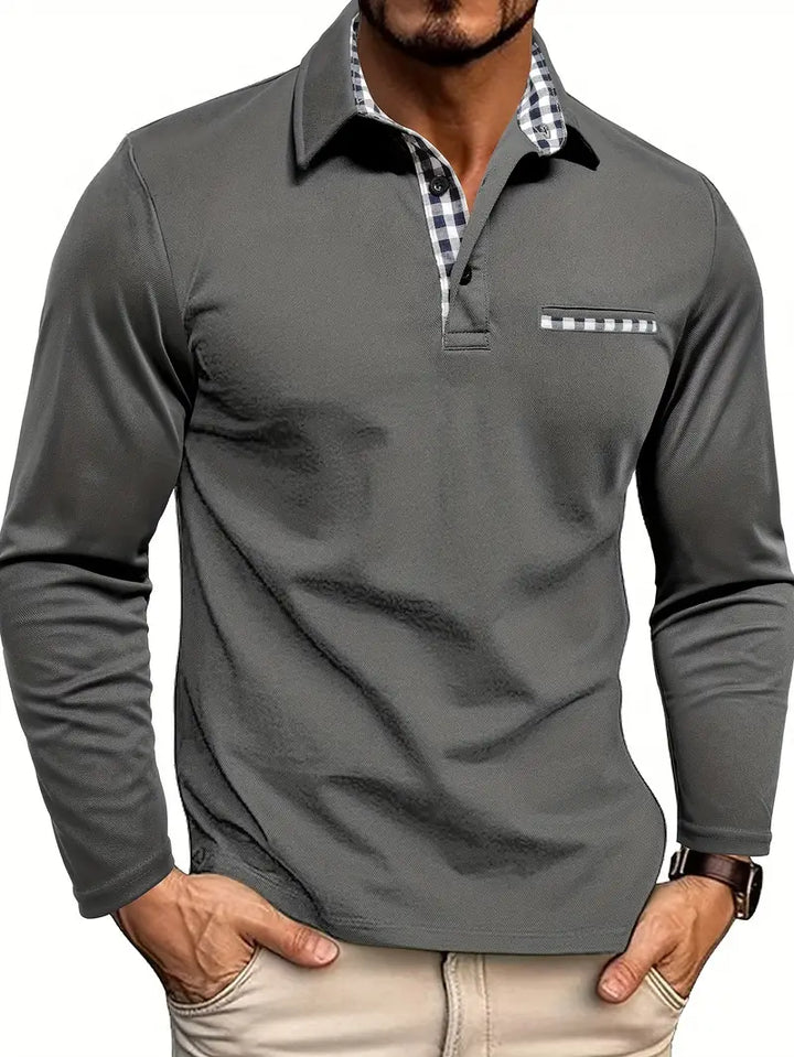 Alexander - Elegant Long Sleeve Polo Shirt for Men