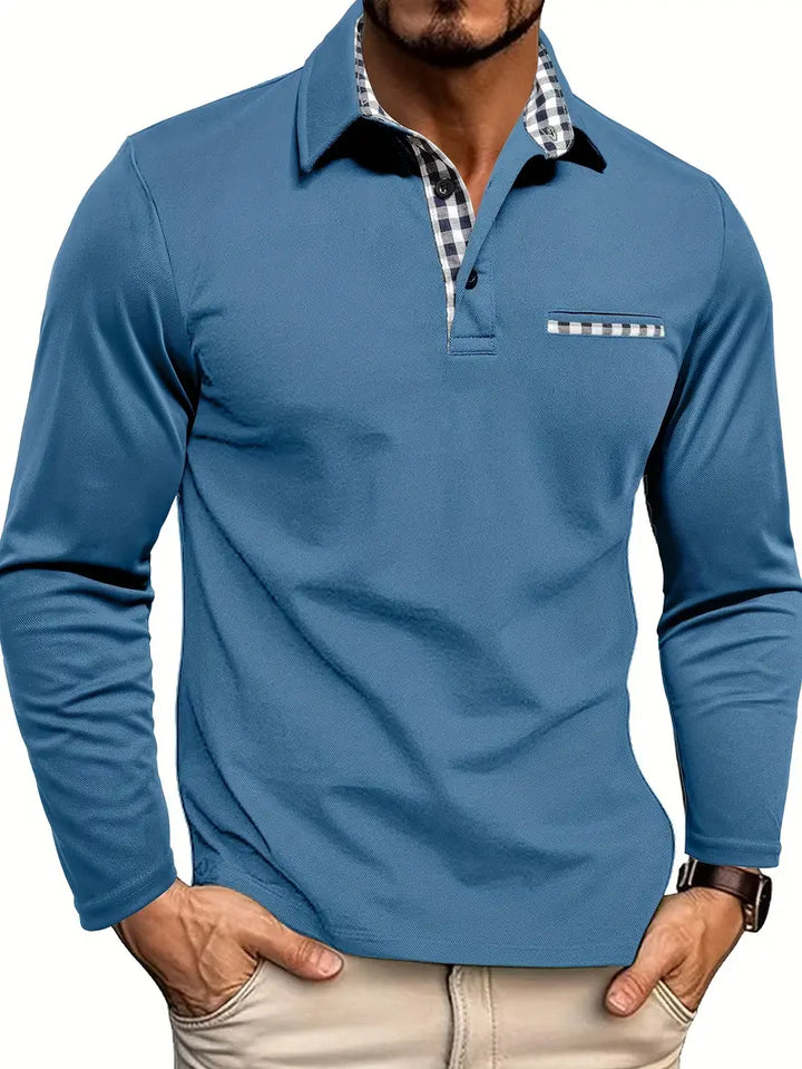 Alexander - Elegant Long Sleeve Polo Shirt for Men