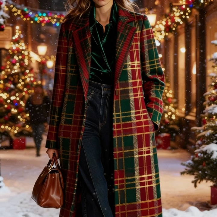 Clara - Classic Plaid Coat | Premium Winter Warmth for Canadian Women