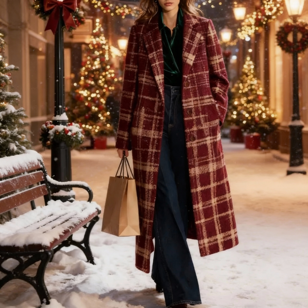 Clara - Classic Plaid Coat | Premium Winter Warmth for Canadian Women