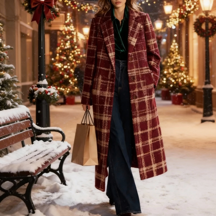 Clara - Classic Plaid Coat | Premium Winter Warmth for Canadian Women