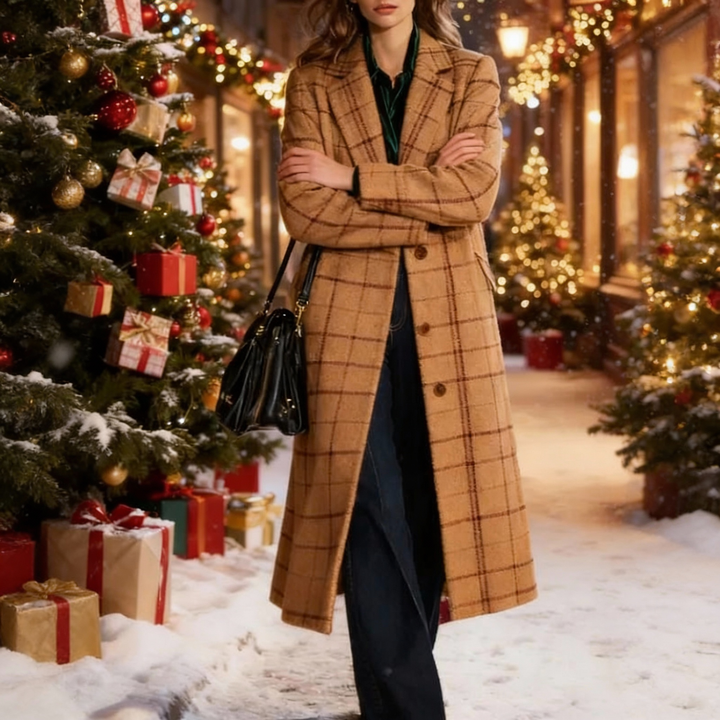 Clara - Classic Plaid Coat | Premium Winter Warmth for Canadian Women