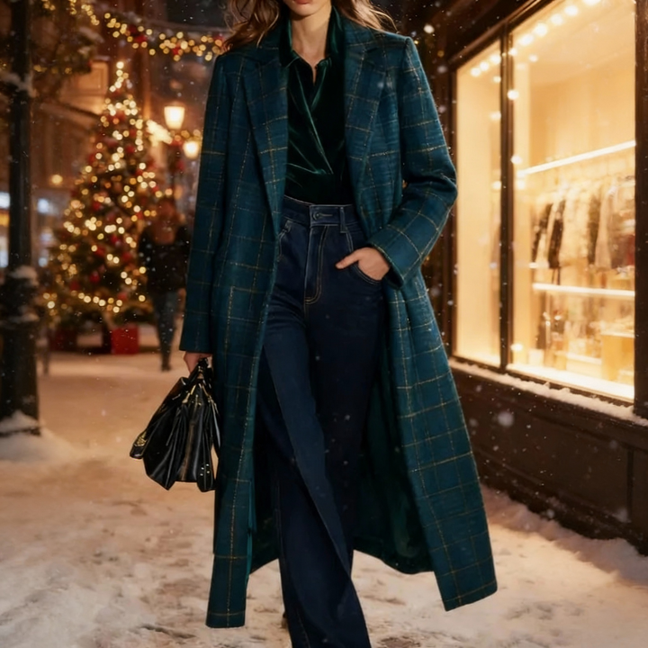 Clara - Classic Plaid Coat | Premium Winter Warmth for Canadian Women