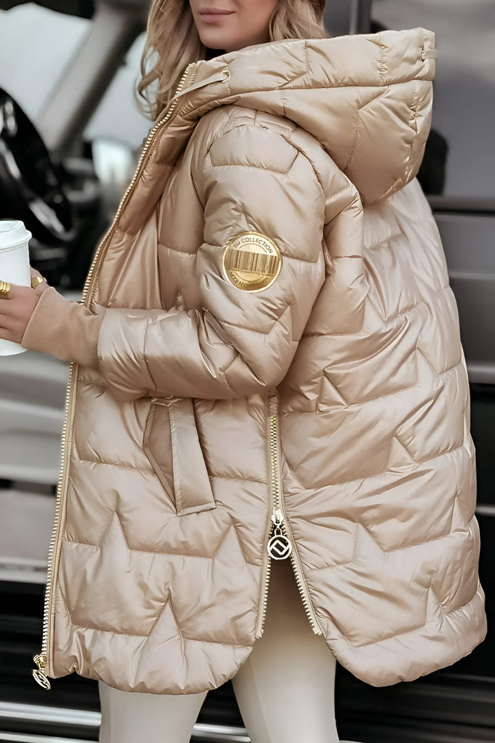 Elegant Winter Coat With Hood And Padding