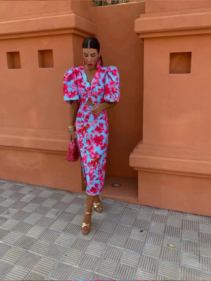 Giada™ | Colorful Midi Dress