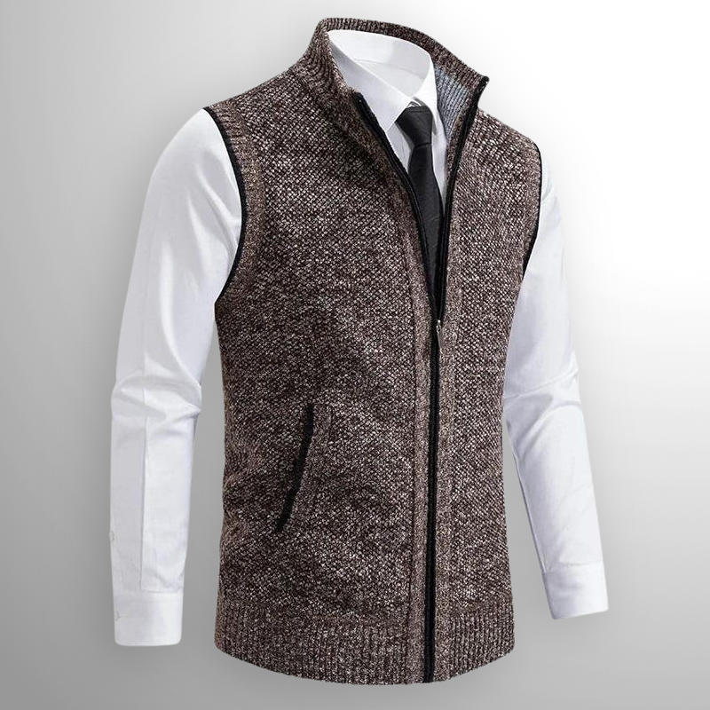 Gabriel - Full Zip Wool Blend Vest