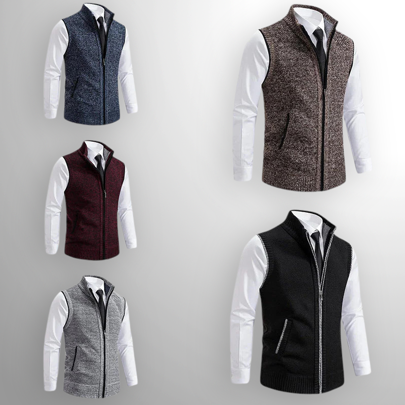 Gabriel - Full Zip Wool Blend Vest