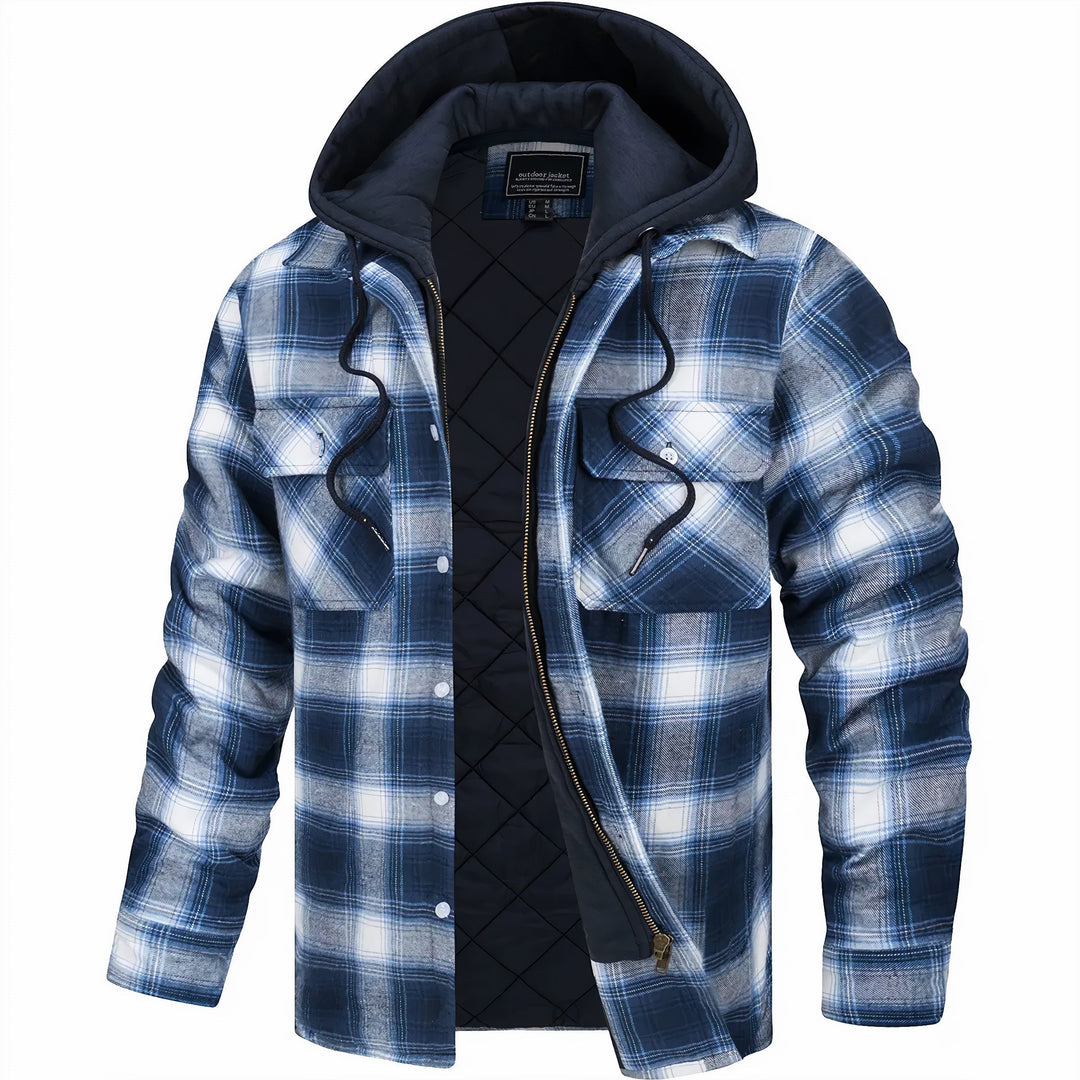 Mark- Plaid zip-up jacket for a modern winter look