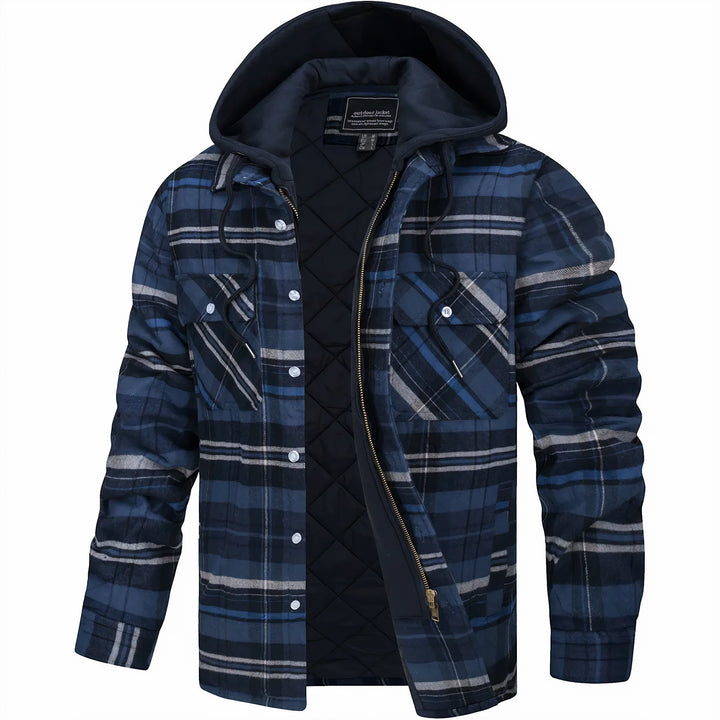 Mark- Plaid zip-up jacket for a modern winter look